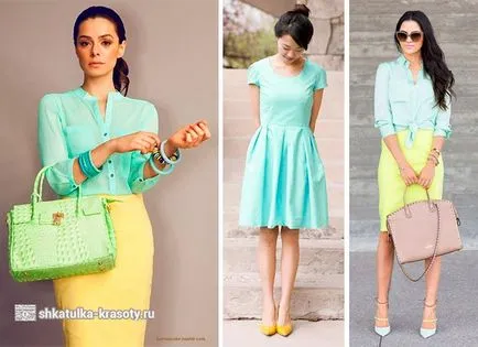 Combinația de culori în haine de menta - 200 fotografii, Beauty Box (wdtnjd cjxtnfybt d JLT; lt vznysq) Combinația de culori în haine de menta - 200 fotografii, Beauty Box