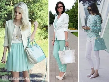 Combinația de culori în haine de menta - 200 fotografii, Beauty Box (culoare) Combinația de culori în haine de menta - 200 fotografii, Beauty Box