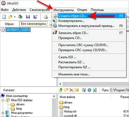 Creare disc de imagine ISO