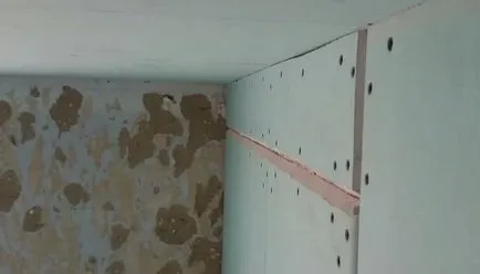 Pereții sunt realizate din gips-carton cu mâinile lor foto, video tăiați (mâini) Pereții sunt realizate din gips-carton cu mâinile foto, asieta video lor