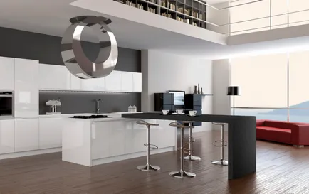 bucatarie Tech interior, camera de zi, dormitor (38 poze)