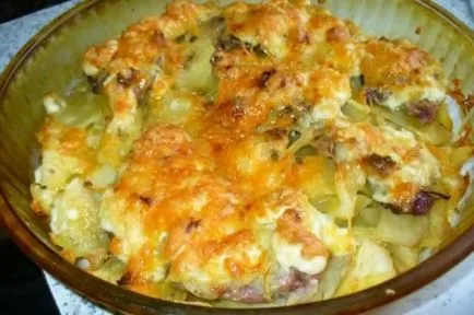 Porc coapte în cuptor cu cartofi (cartofi cuptor la cuptor) Carne de porc, coapte în cuptor cu cartofi