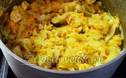 pui Compot reteta pas cu pas (10 imagini) (reteta varza cu carne de pui) varză Fiert cu pas reteta de pui cu pas (10 poze)