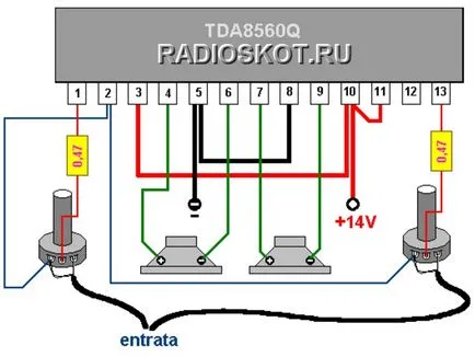 Amplificator stereo cu mâinile