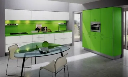Designul expresiv al bucătăriei în verde (50 poze)