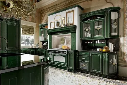 Designul expresiv al bucătăriei în verde (50 poze)