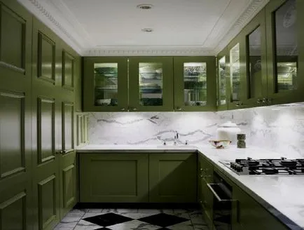 Designul expresiv al bucătăriei în verde (50 poze)