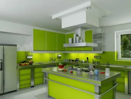 Designul expresiv al bucătăriei în verde (50 poze)
