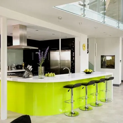 Designul expresiv al bucătăriei în verde (50 poze)