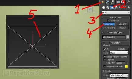 Setarea interior luminos vray