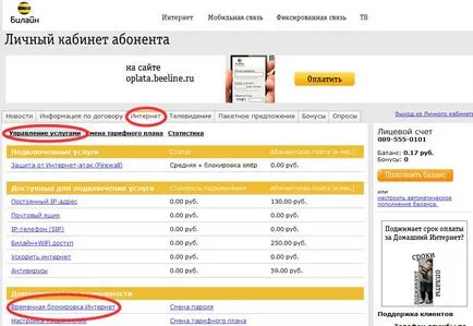 Intrarea la Beeline internet de acasă din contul dvs. personal, de management al serviciilor (Beeline) Intrarea la Beeline de internet acasă din contul personal, managementul de servicii