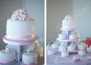 Comanda un tort de nunta superba cu tort și cupcakes într-o ispită bomboane g