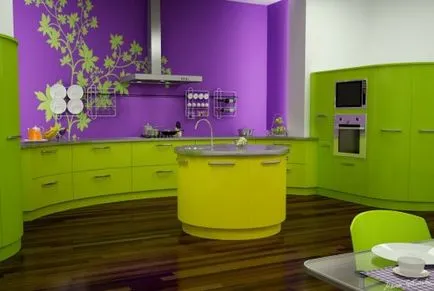 Design de bucătărie verde în nuanțe de verde, cu exemple foto (verde) Design de bucătărie verde în nuanțe de verde, cu exemple de fotografii