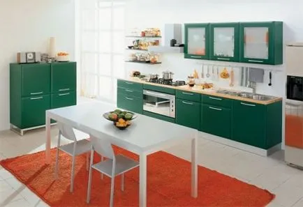 Design de bucătărie verde în nuanțe de verde, cu exemple de fotografii (proiectare) Design de bucătărie verde în nuanțe de verde, cu exemple de fotografii