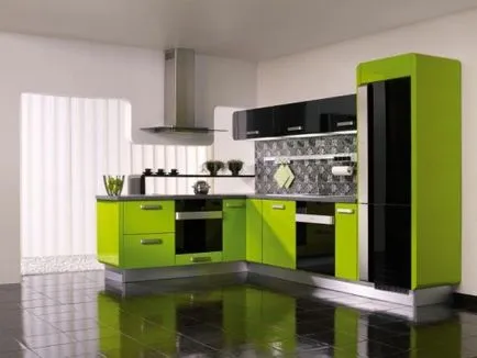 Design de bucătărie verde în nuanțe de verde, cu exemple foto (verde) Design de bucătărie verde în nuanțe de verde, cu exemple de fotografii