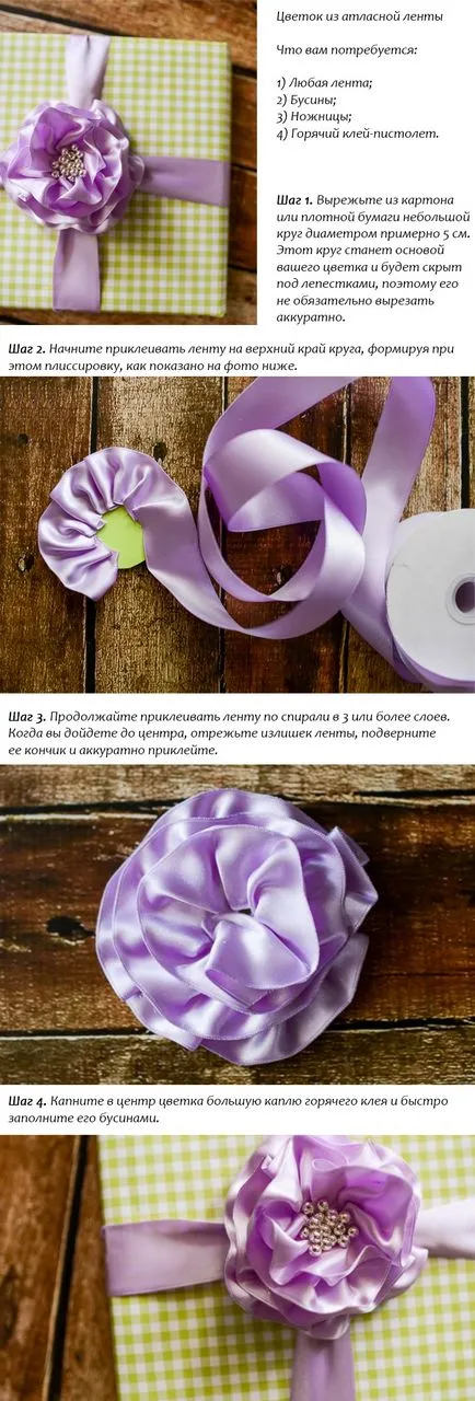 Florile din panglici cu mâinile lor