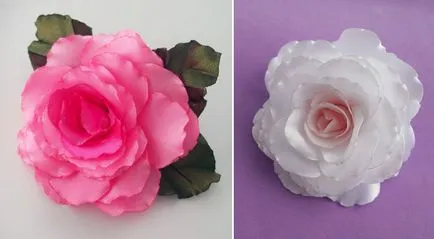 Florile din panglici cu mâinile lor