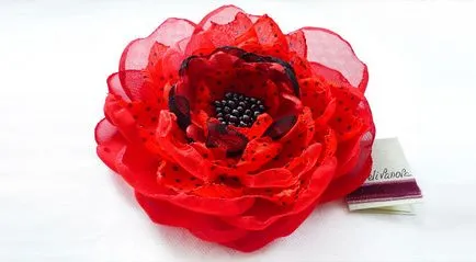 Florile din panglici cu mâinile lor