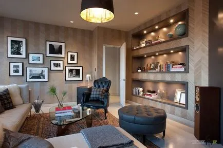 Wallpaper în camera de zi 100 cele mai bune fotografii de idei pentru proiectarea, decorarea peretilor cu tapet din fotografie