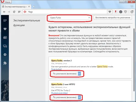 Cum se dezactivează modul turbo în Opera