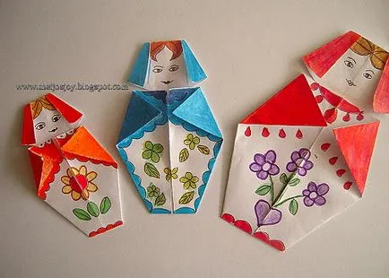 Matryoshka de hârtie cu propriile mâini