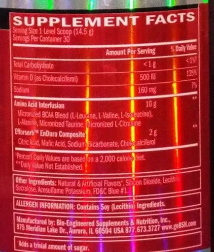 Revizuirea BSN amino x - modul de a face compoziția și prețul