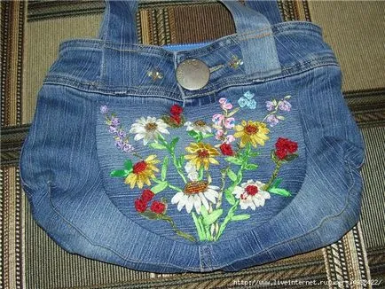 Alterările denim saci, brodată
