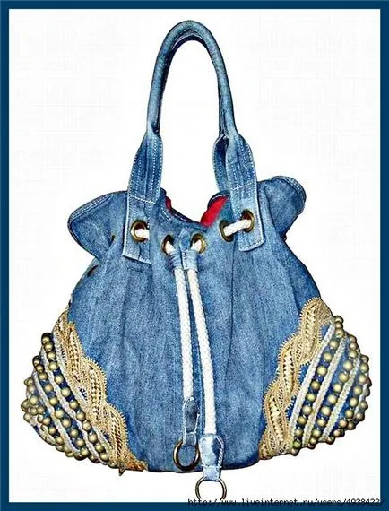 Alterările denim saci, brodată