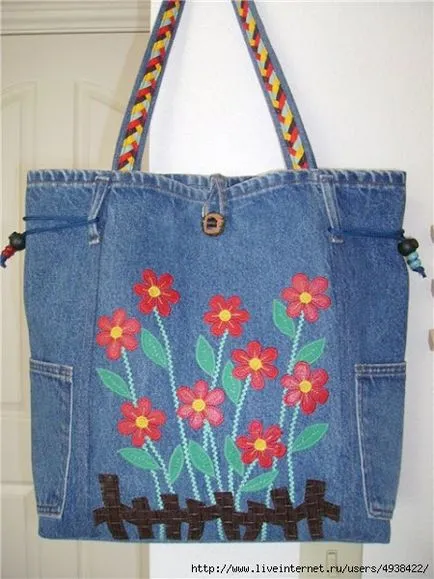 Alterările denim saci, brodată