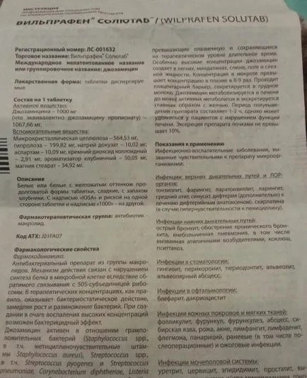 Vilprafen soljutab de la ceea ce