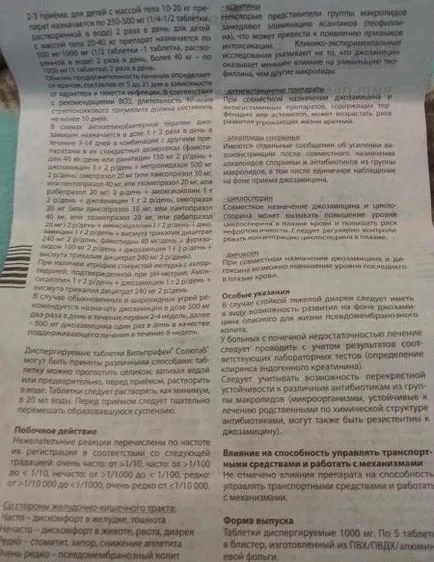 Vilprafen soljutab de la ceea ce