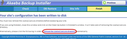 Akeeba de backup, de backup joomla, site-ul de transfer