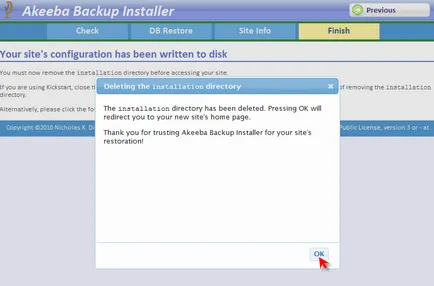 Akeeba de backup, de backup joomla, site-ul de transfer