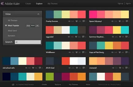 Adobe Kuler - scheme de culori de designer on-line
