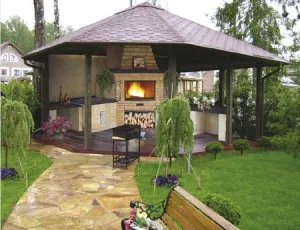 Gazebo cu gratar Echipează loc pentru o vacanță delicioasă cu mâinile lor (lor) Gazebo cu gratar Echipează loc pentru o vacanță delicioasă cu mâinile lor