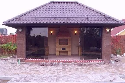 Gazebo cu gratar Echipează loc pentru o vacanță delicioasă cu mâinile lor (chioșc) Gazebo cu gratar Echipează loc pentru o vacanță delicioasă cu mâinile lor