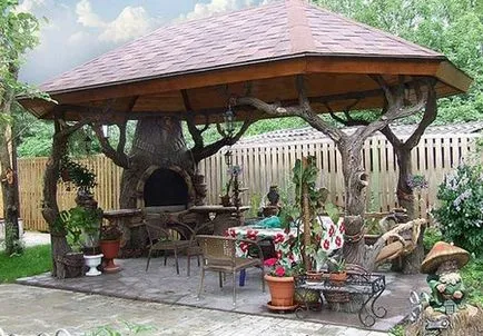 Gazebo cu gratar Echipează loc pentru o vacanță delicioasă cu mâinile lor (lor) Gazebo cu gratar Echipează loc pentru o vacanță delicioasă cu mâinile lor