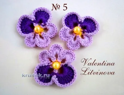 flori de croșetat pentru decorare de îmbrăcăminte (schemă)