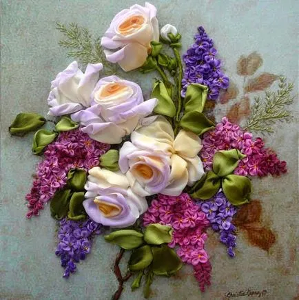 Wondrous fiefuri brodate de liliac, brodată