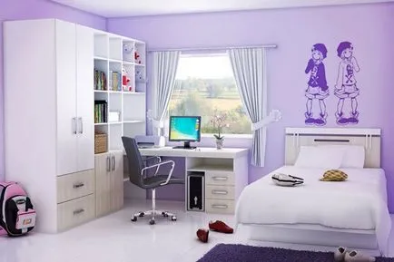 Design camera pentru fete - repararea si va furniza un apartament (design interior camera) Design camera pentru fete - reparații și să furnizeze un apartament