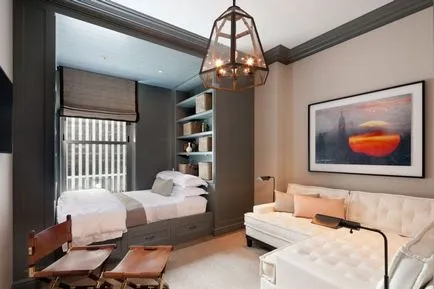 Cameră de design living combinat cu un dormitor într-o singură cameră