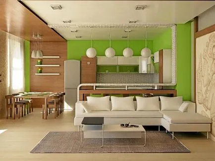 Design interior bucătărie-sufragerie și bucătărie Studio cu idei proaspete 2017 30 fotografii