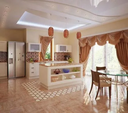 Design de bucătărie într-o casă privată în interiorul diferitelor aspecte (+ interior din bucătărie într-o casă privată) Design de bucătărie într-o casă privată în interiorul diferitelor concedierile