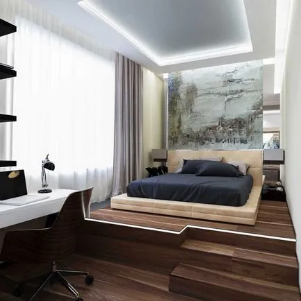 Cameră de design living combinat cu un dormitor într-o singură cameră