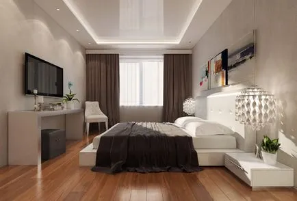plafon de proiectare în dormitor sunt simple și opțiuni sofisticate de design