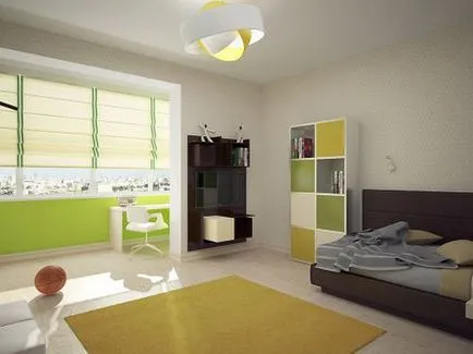 Design dormitor combinat cu o fotografie loggie