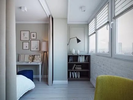 Proiectarea un dormitor cu un balcon in apartament - variante foto (foto) Proiectarea un dormitor cu un balcon in apartament - opțiuni foto