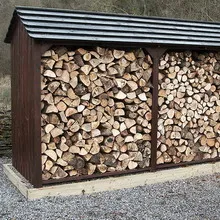 Woodshed în țară cu mâinile lor pe o fotografie și cum să construiască un sopron