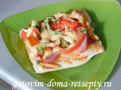 pizza de casa cu roșii și șuncă - o rețetă cu fotografie (prăjituri de casă) pizza de casa cu rosii si sunca - reteta cu o fotografie