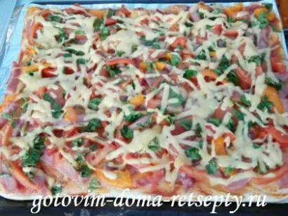 pizza de casa cu roșii și șuncă - o rețetă cu fotografie (prăjituri de casă) pizza de casa cu rosii si sunca - reteta cu o fotografie